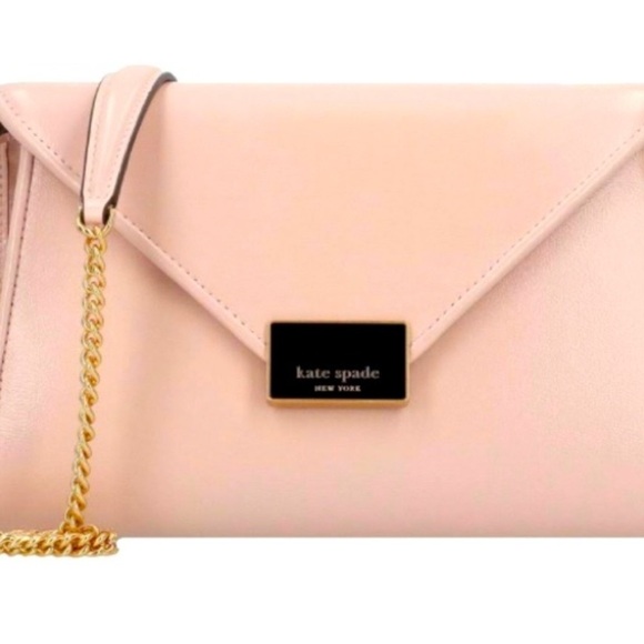 NWT Kate Spade New York Anna Medium Leather Envelope Clutch Crossbody Mochi Pink - Picture 8 of 10